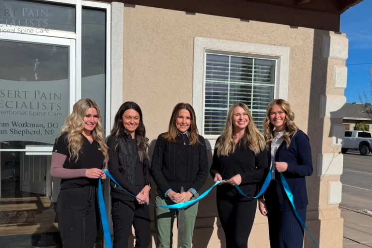 Ribbon-cutting of Desert Pain Specialists' new office in Richfield, Utah, Dec. 3, 2024.