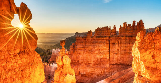 Thors Hammer in Bryce Canyon National Park at Sunrise with Beaut